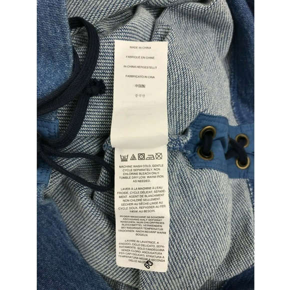 J Crew Indigo Lace Up Sweatshirt  Blue 100% Cotton - Picture 7 of 7